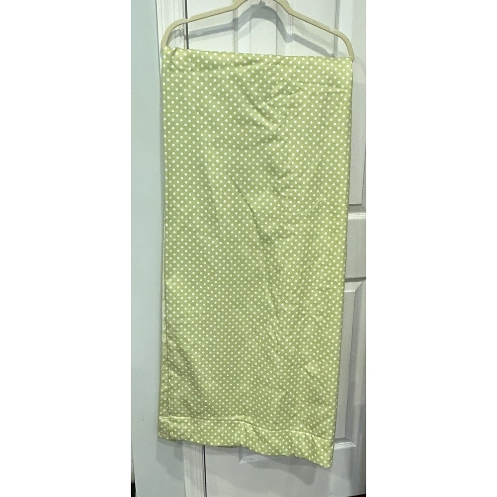 Pottery Barn Kids Curtain Panel Blackout Lining Polka Dots Green White Cotton